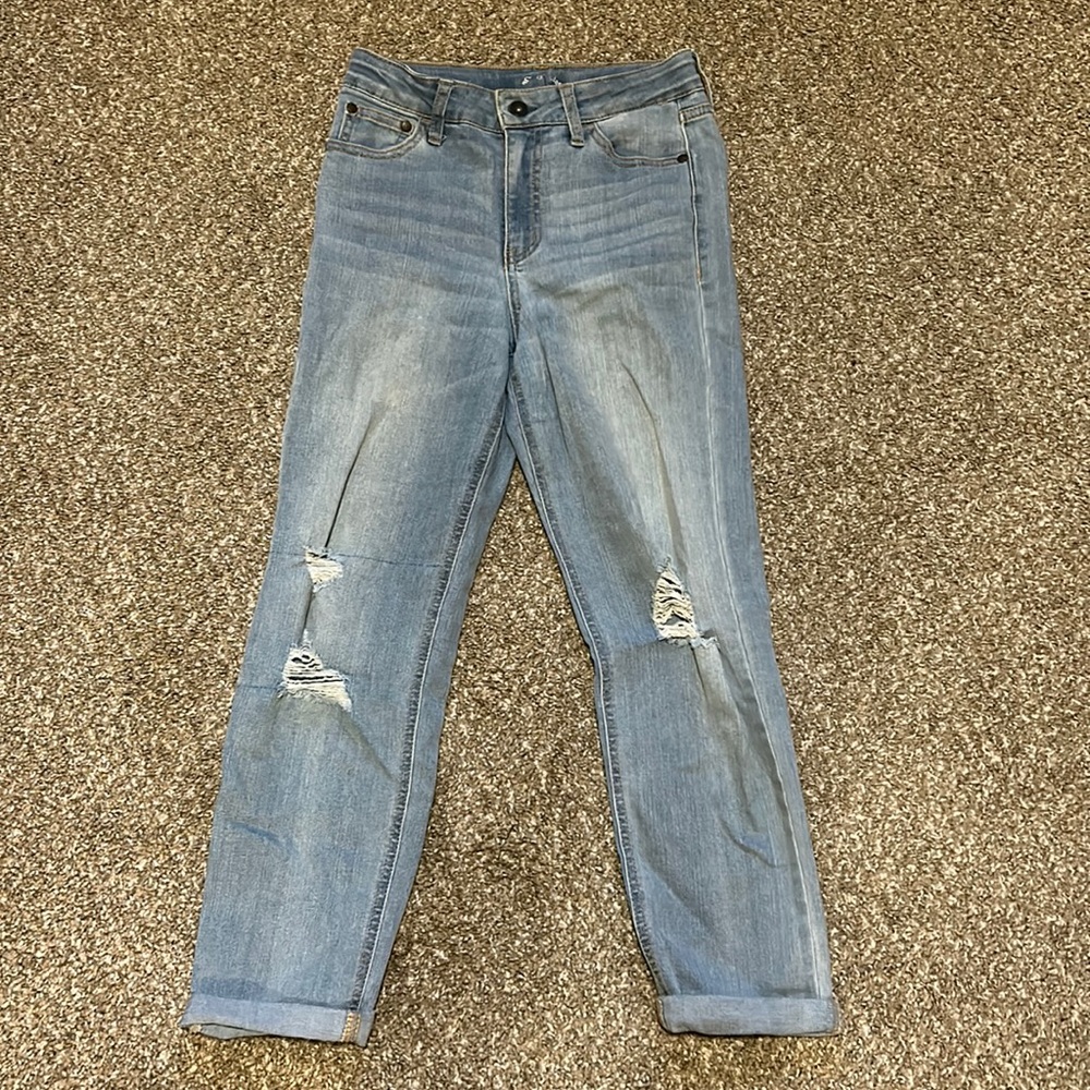 Cat & Jack kid’s light blue ripped denim jeans, size 12